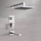 Chrome Tub and Shower Faucet Set With Rain Shower Head
